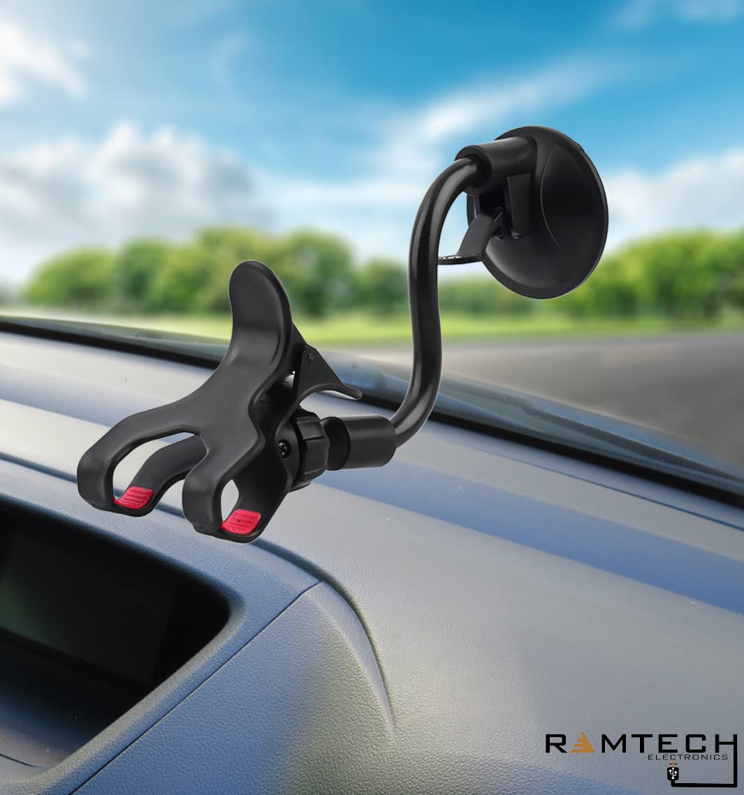Universal Car GPS Windshield Mount - Dual Suction Cup & Flexible Bracket Holder for Garmin Nuvi 3.5