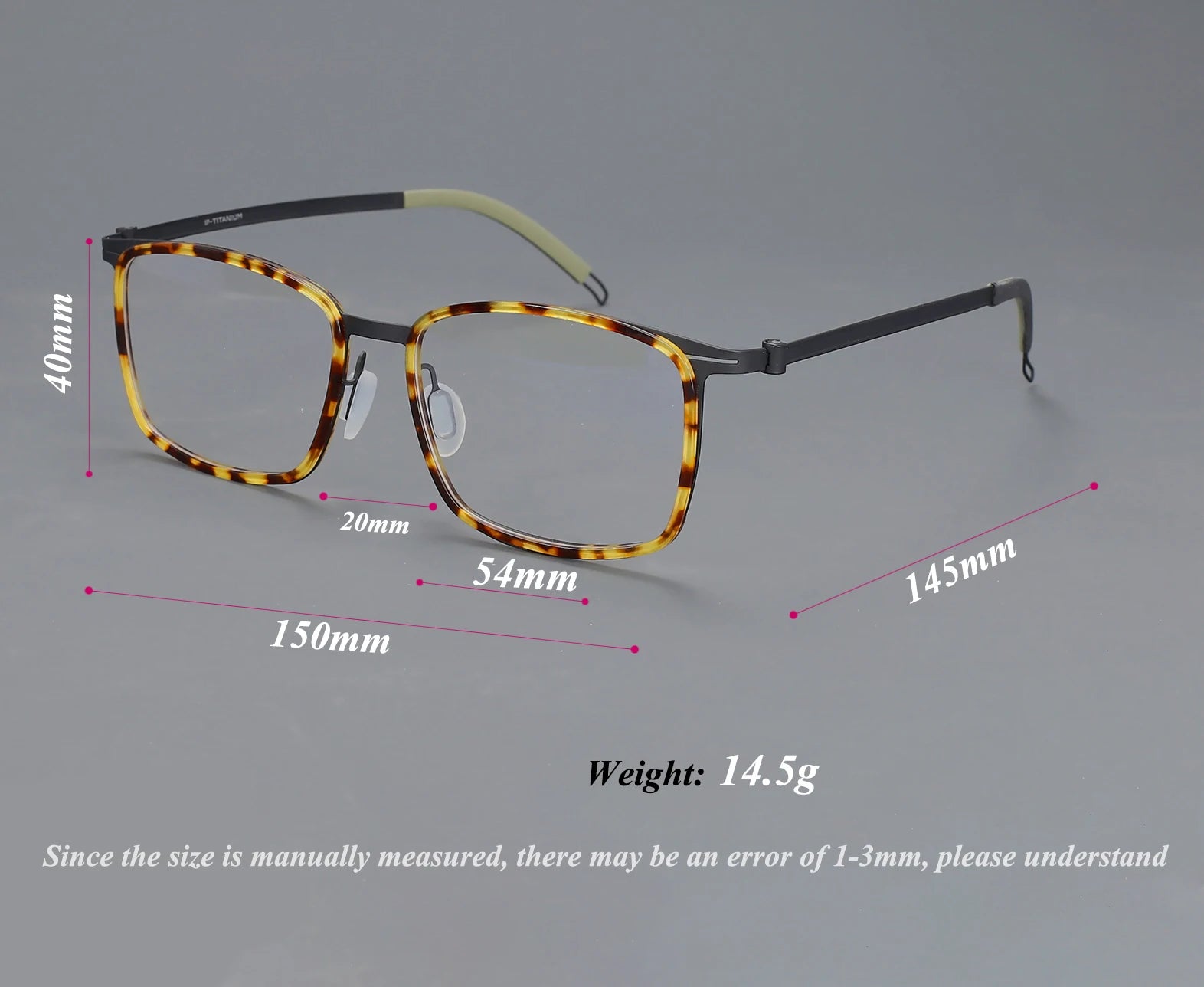 CCspace Unisex Full Rim Square Screwless Titanium Eyeglasses 57174 - Lightweight Durable Frame for Men & Women - Perfect for Reading, Work & Everyday Use