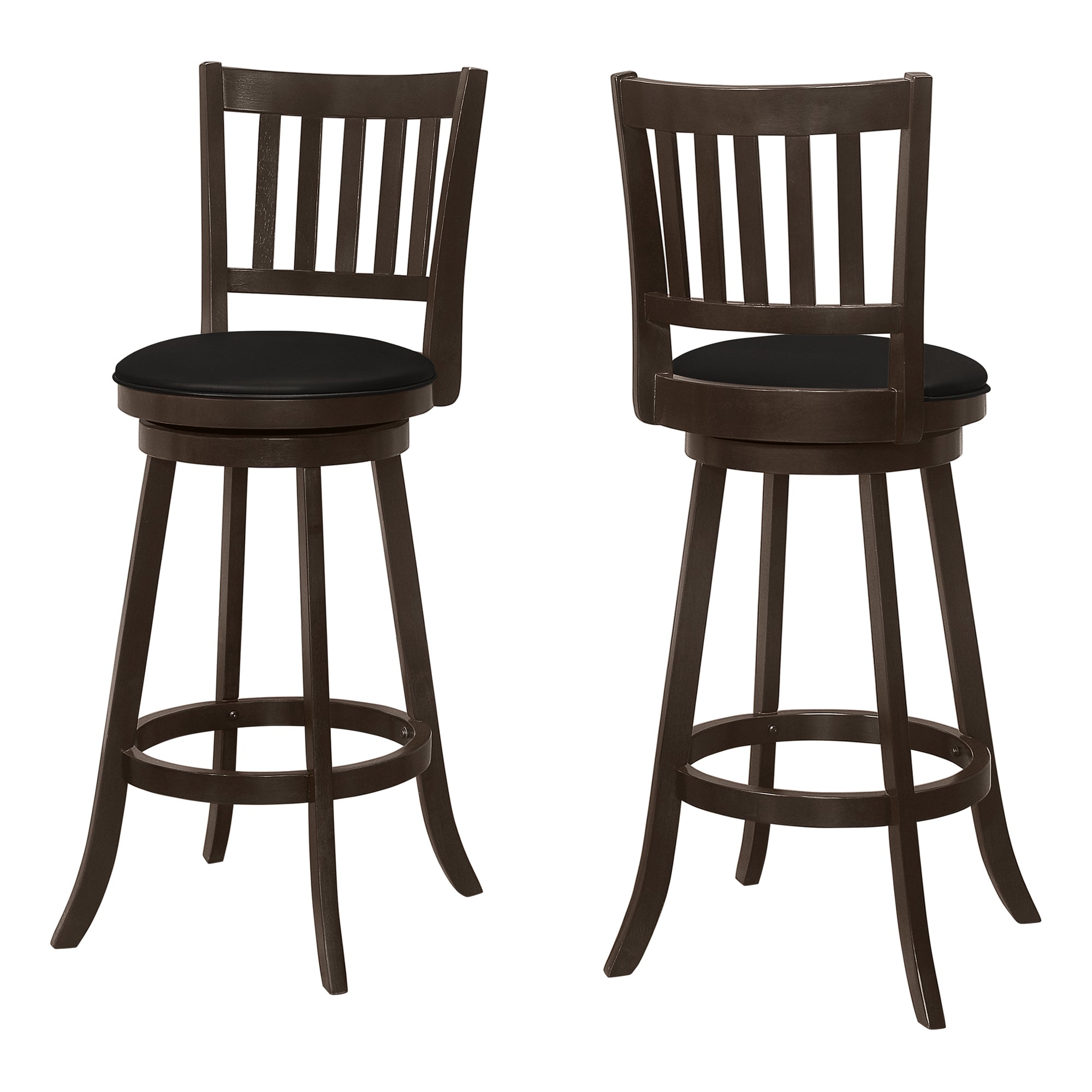 2-Pack Espresso Swivel Bar Stools 44