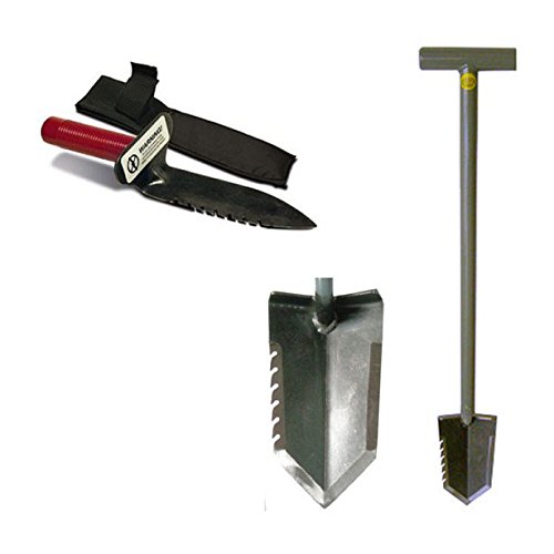 Lesche T-Handle Serrated Digging Shovel - Right Side Serrated Edge for Gardening, Metal Detecting & Outdoor Activities - Perfect for Relic Hunting, Planting & Landscaping