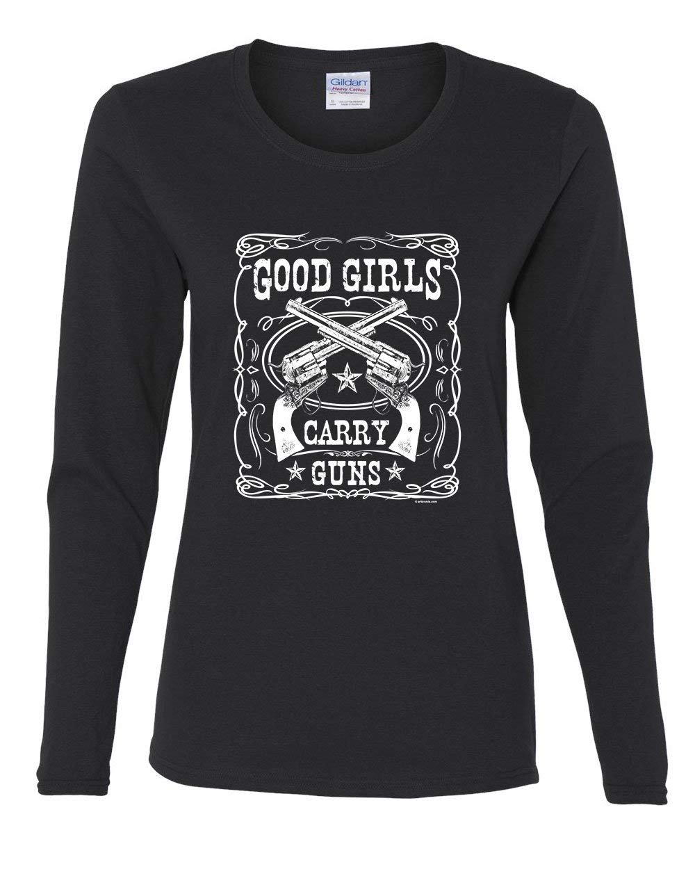2A Girls with Guns Women's Long Sleeve T-Shirt - 2nd Amendment Pro Gun Rights Tee for Women - Perfect for Range Day, Political Rallies & Conservative Events