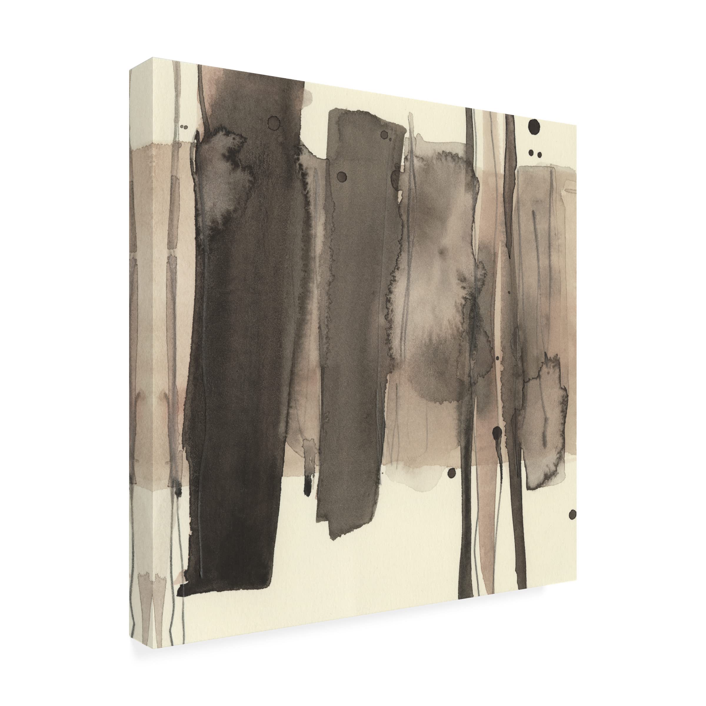 Samuel Dixon 'Wood Piling II' Canvas Wall Art Print - Modern Nature Landscape Painting for Living Room, Bedroom & Office Decor