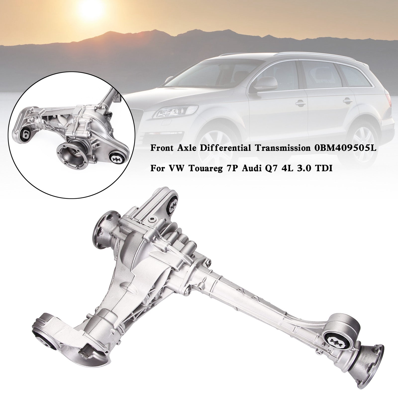 VW Touareg 7P Q7 4L 3.0 TDI Front Axle Differential Transmission 0BM409505L - Replacement Part for Off-Road & Towing Performance