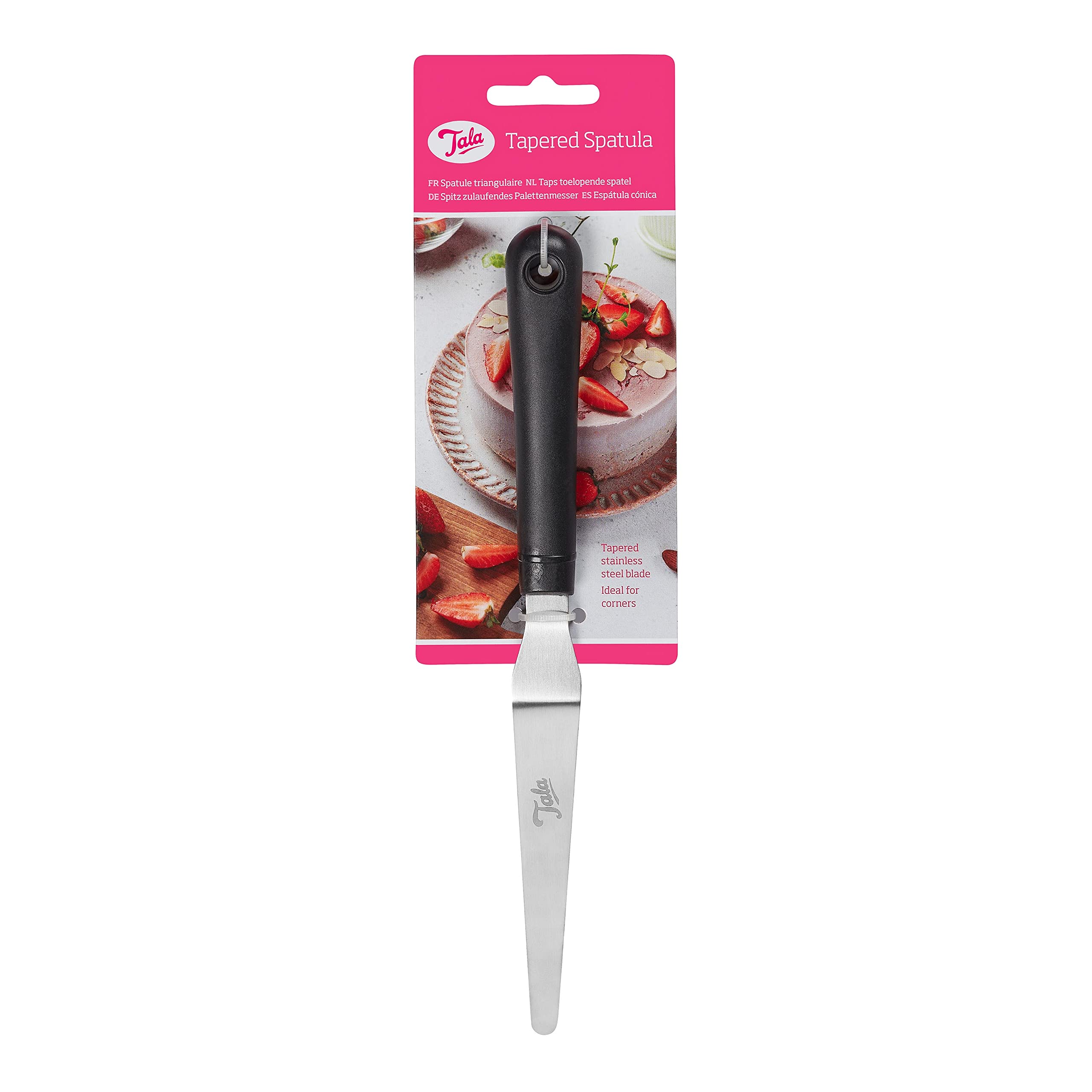 Tala Palette Knife with Tapered Blade - Small Black & Silver Artist Tool for Oil & Acrylic Painting, Canvas Texture, and Cake Decorating