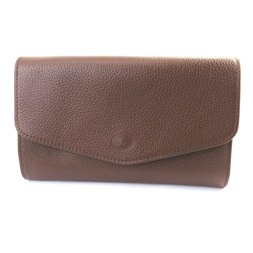 Premium Genuine Leather Wallet & Checkbook Holder - Frandi Brown Grain - Stylish & Durable for Men & Women | Perfect for Business, Travel & Everyday Use