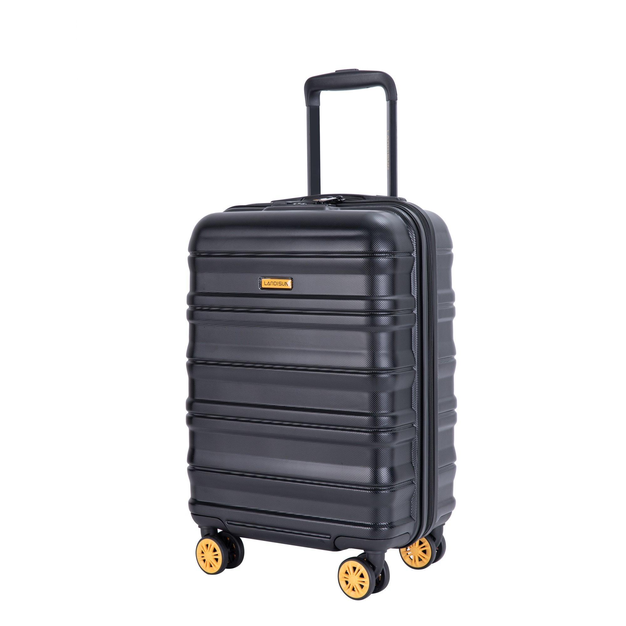 TSA Approved 18.5 Inch Carry On Luggage - Hard Shell Spinner Suitcase with 360° Wheels for Air Travel | Airline Compliant Cabin Bag | Perfect for Business Trips & Weekend Getaways (Black)
