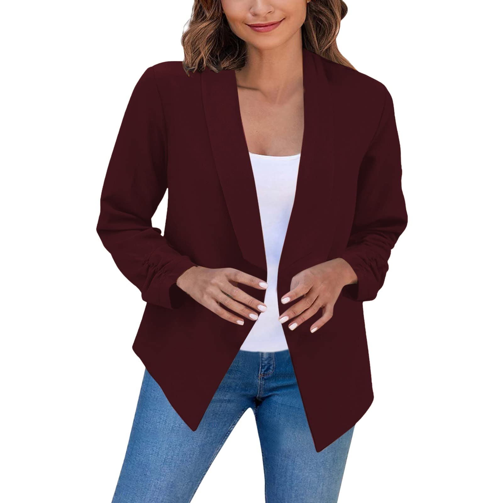 Women's Oversized Blazer - Double Breasted Corduroy Jacket with Long Sleeves & Hood for Work, Office & Casual Wear | Stylish Fall & Winter Outerwear for Women