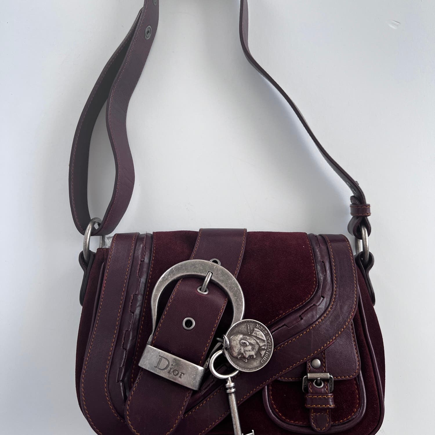 Dior Brown Suede Mini Gaucho Bag - Stylish Crossbody Purse for Women, Perfect for Parties, Dates & Everyday Use
