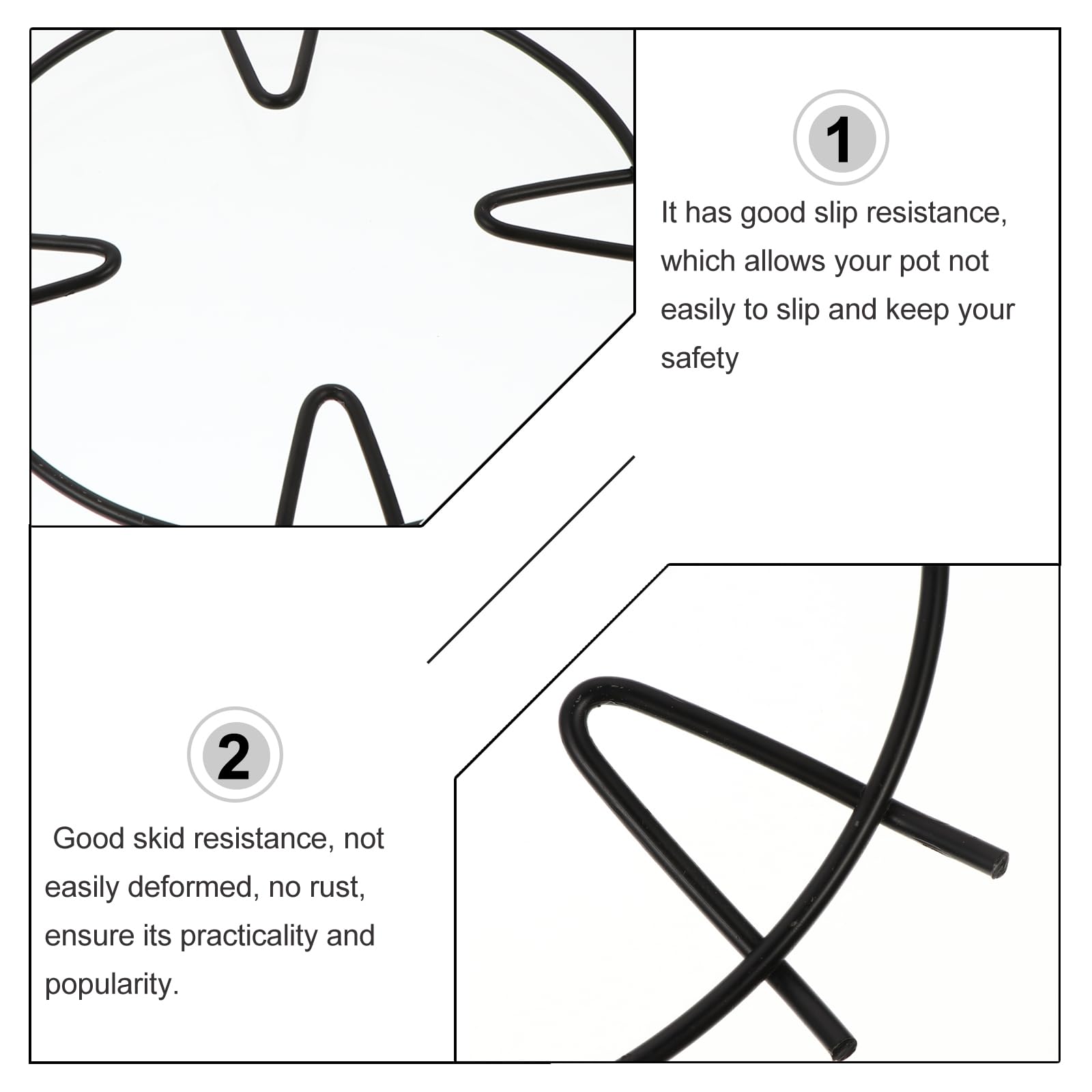 Non-Slip Iron Wok Ring - 3pcs Gas Stove Support for Cooking