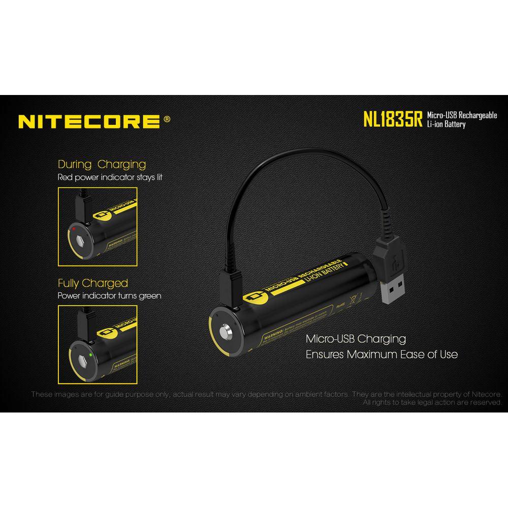 Nitecore NL1835R 3500mAh High Capacity Rechargeable 18650 Battery - Perfect for Flashlights, Vape Mods, and Portable Electronics