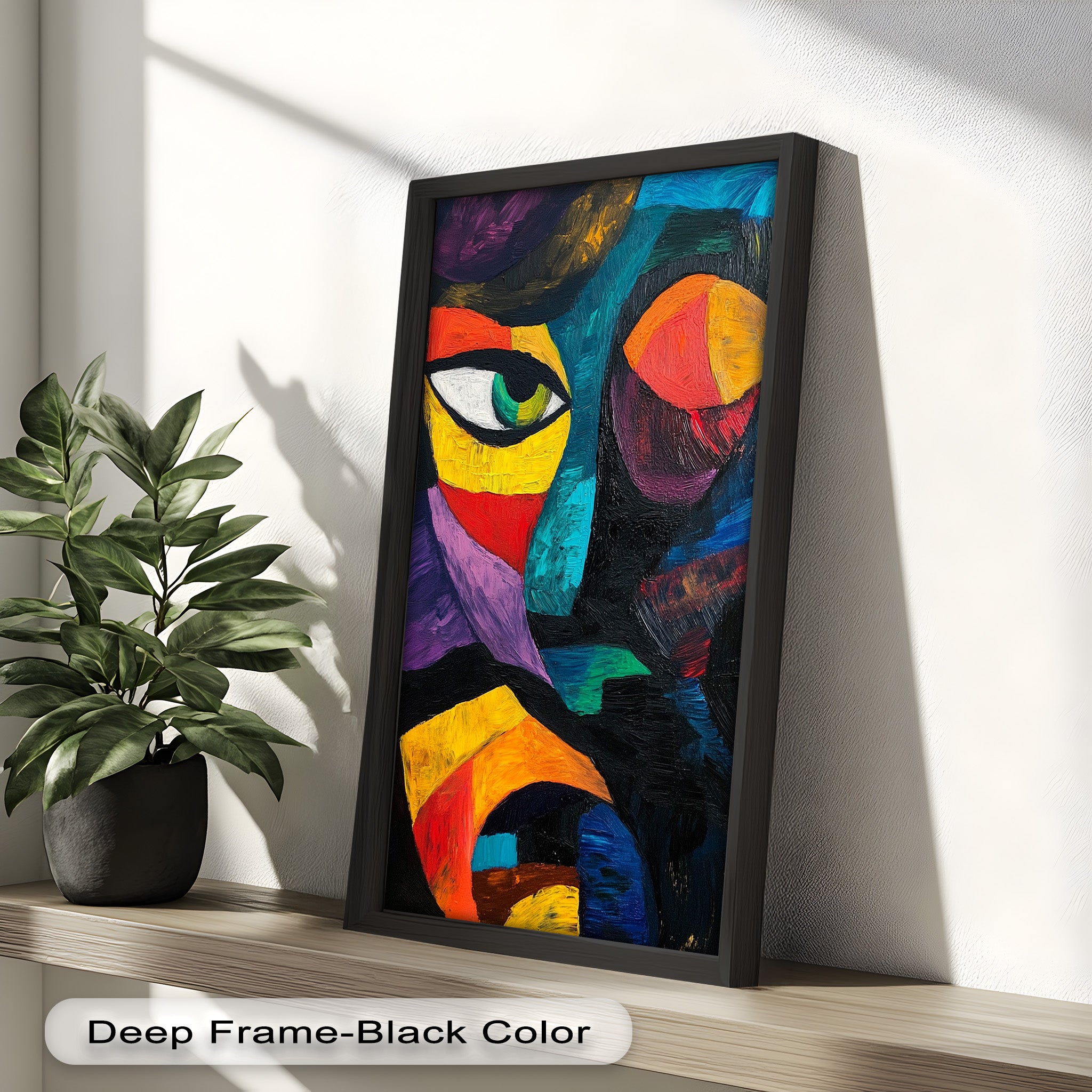 Abstract Eye Expression Fauvism Oil Painting - Modern Wall Art for Living Room, Bedroom & Office Decor