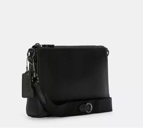 Coach Men’s Holden Signature Canvas & Leather Crossbody Bag - Stylish & Durable for Work, Travel & Everyday Use