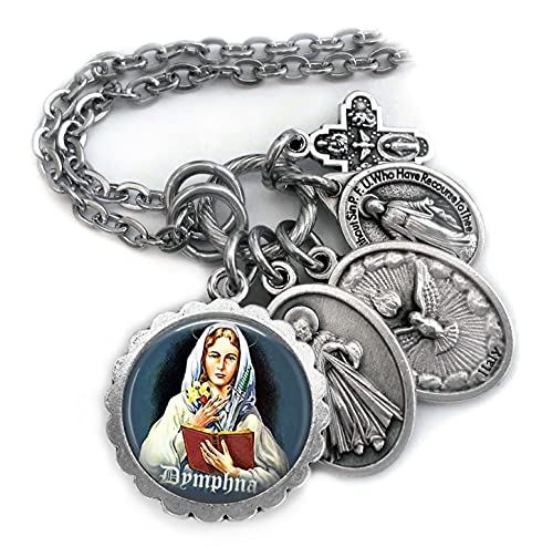 St. Dymphna Necklace, Keychain or Clip - Patron Saint of Mental Health Jewelry for Anxiety & Depression Relief - Perfect for Prayer, Meditation & Daily Comfort