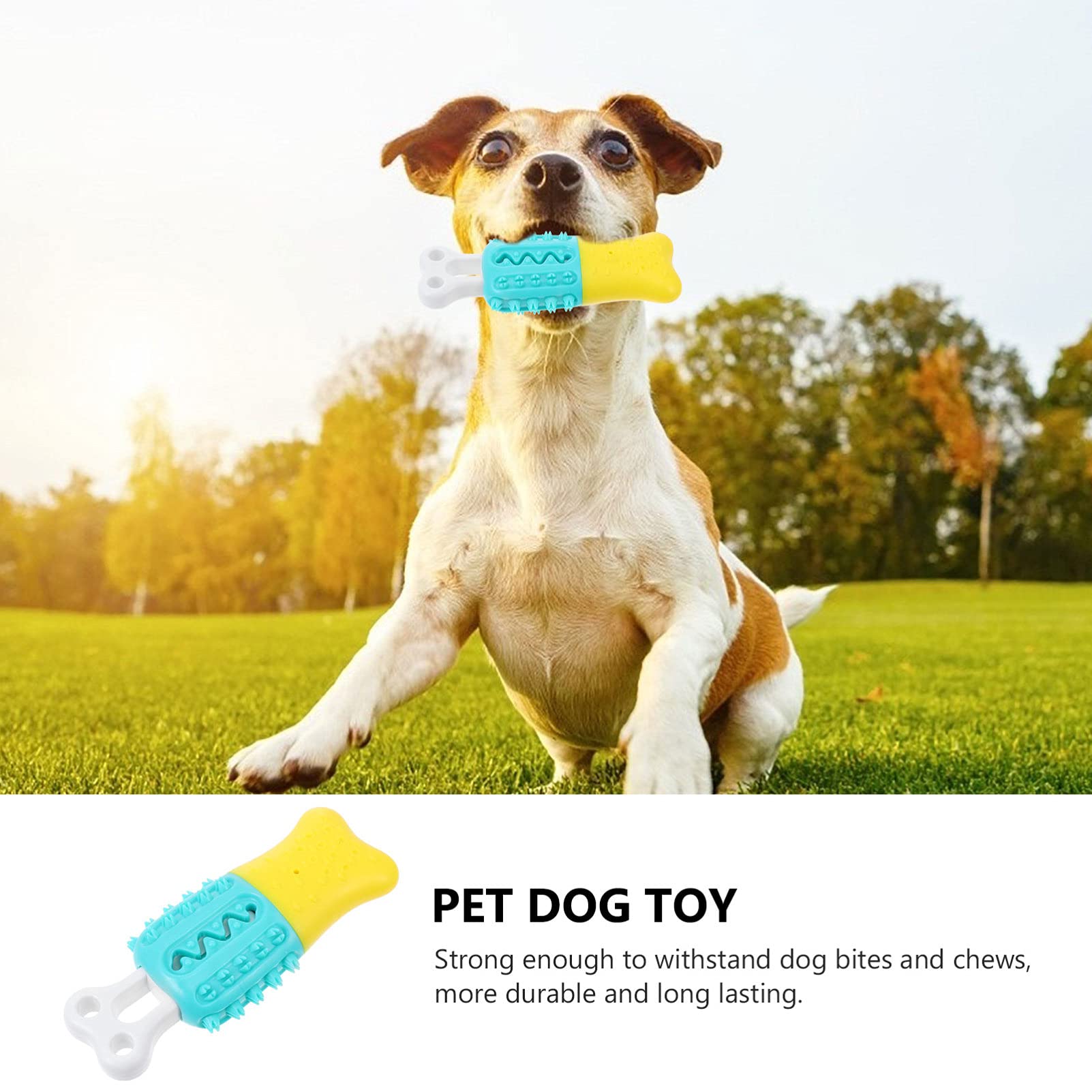 Hemobllo 1pc Puppy Chew Toy - Durable TPR Dog Teeth Cleaning & Grinding Toy for Small Dogs | Dog Toothbrush & Food Feeder | Perfect for Teething, Dental Care & Playtime