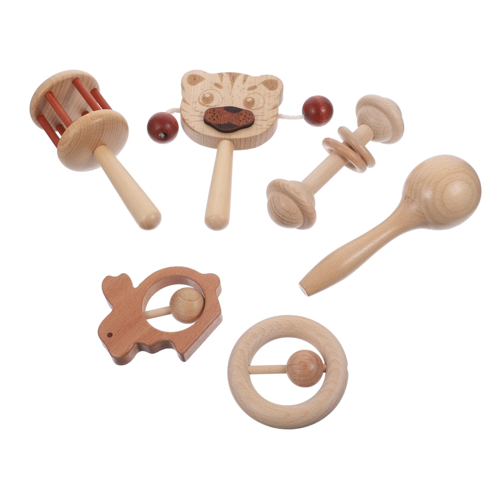 VICASKY 3-Piece Wooden Hand Bell Rattle Toy Set - Montessori Sensory Toys for Babies & Toddlers, Educational Puzzle & Calming Musical Instrument for Early Childhood Development (Perfect for Playtime, Classroom Activities & Autism Therapy)