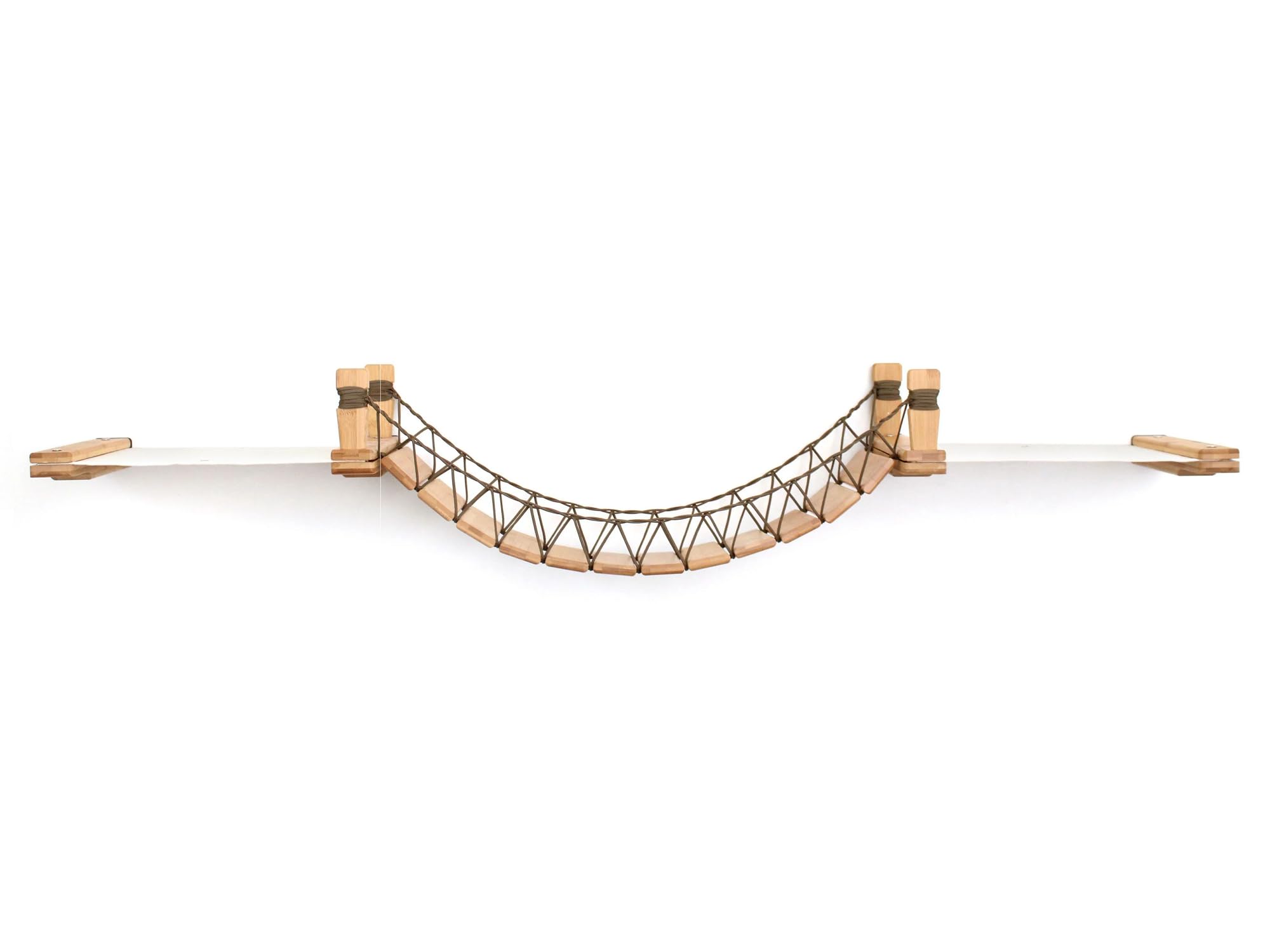 Wall-Mounted Cat Bridge with Fabric Lounger - Space-Saving Cat Tree for Indoor Play & Relaxation | Perfect for Small Apartments & Kitty Nap Zones