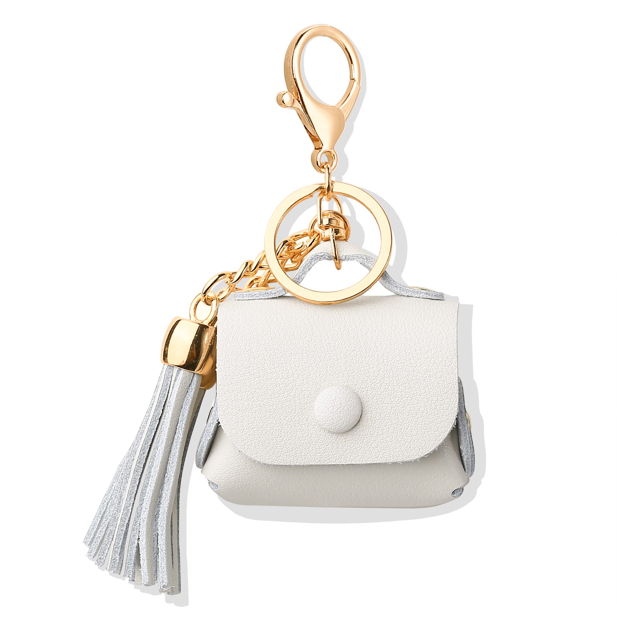 Genuine Leather AirPods 3 Case Cover (2021) with Drooping Tassels - Compatible with Apple AirPods 3rd Generation Charging Case - Beige - Perfect for Travel, Work & Daily Protection