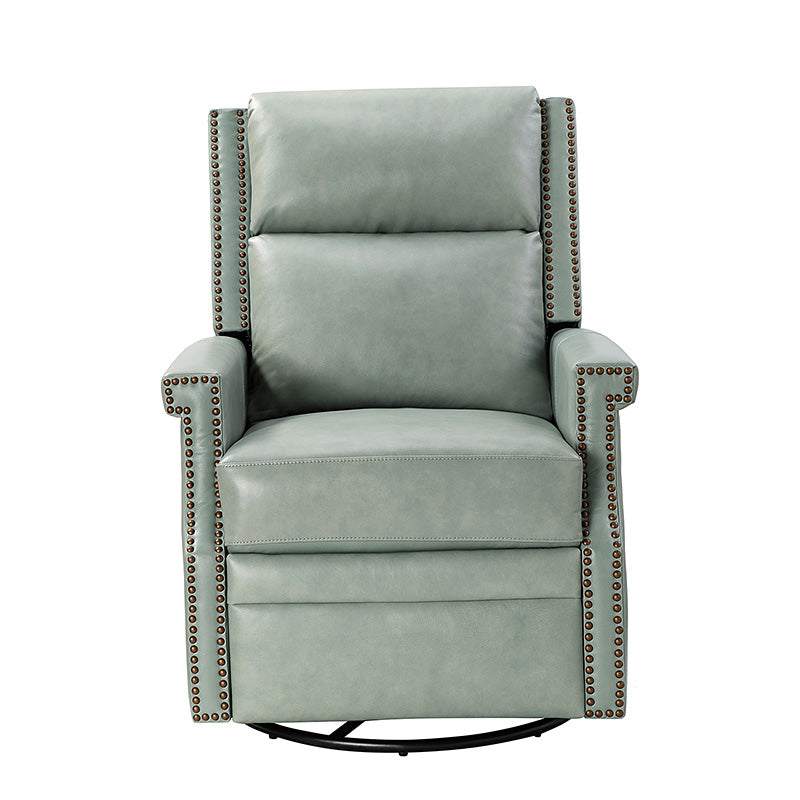 Canace Modern Genuine Leather Manual Glider Rocker Recliner Chair - Comfortable Swivel Lounge Chair for Living Room, Nursery, and Office Relaxation