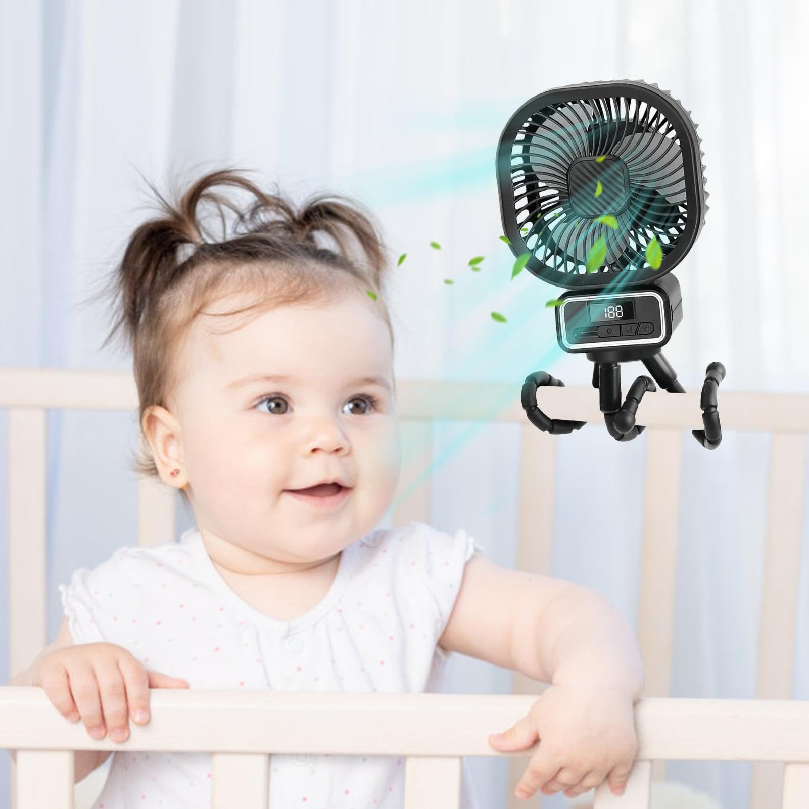 Portable Clip Fan with 3 Speed Settings - Lightweight Handheld Personal Cooling Fan for Office, Travel, Outdoor Activities - Perfect for Summer, Hot Weather & Indoor Use