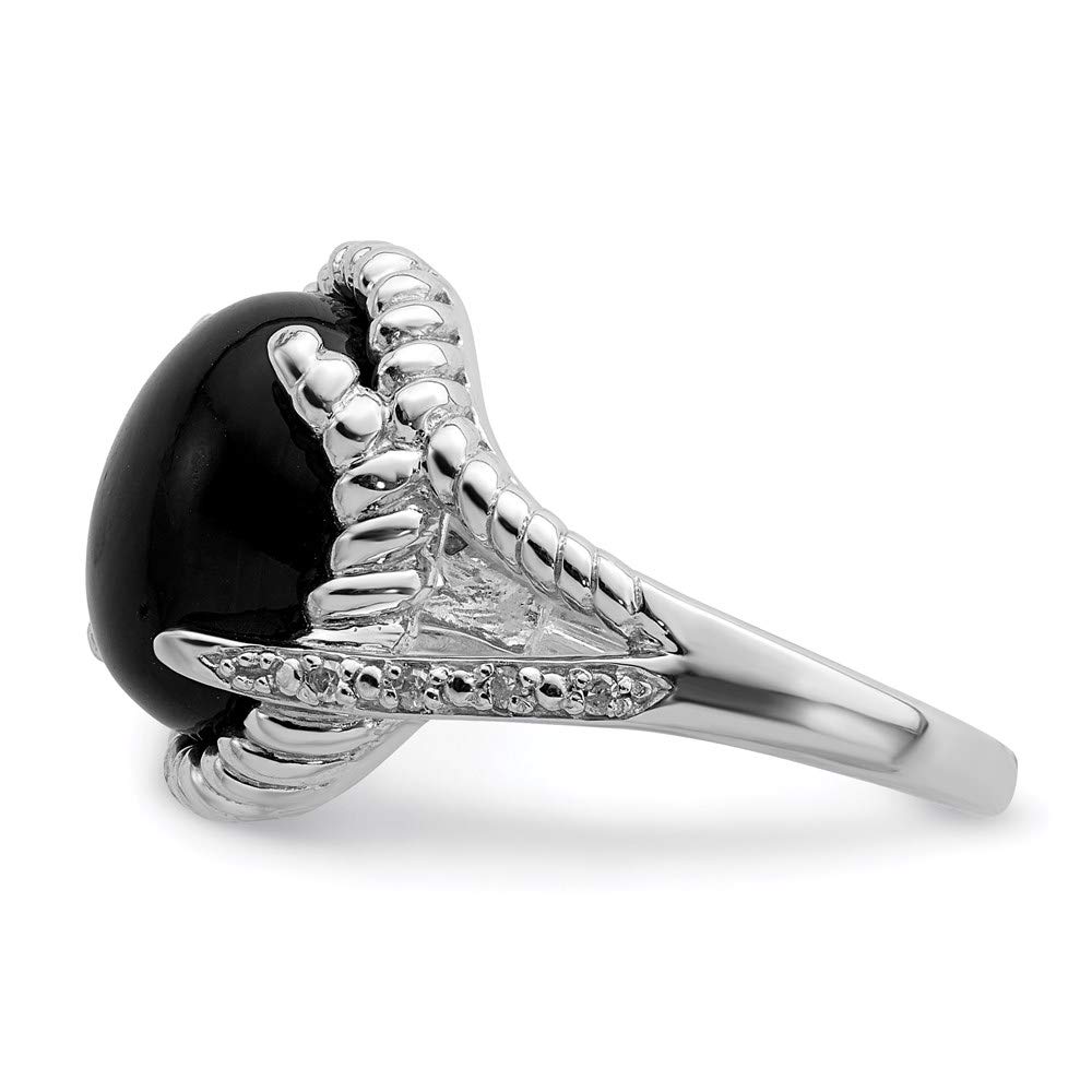 925 Sterling Silver Onyx and Diamond Ring for Women - Elegant Fine Jewelry Gift for Her, Perfect for Anniversaries, Birthdays & Special Occasions