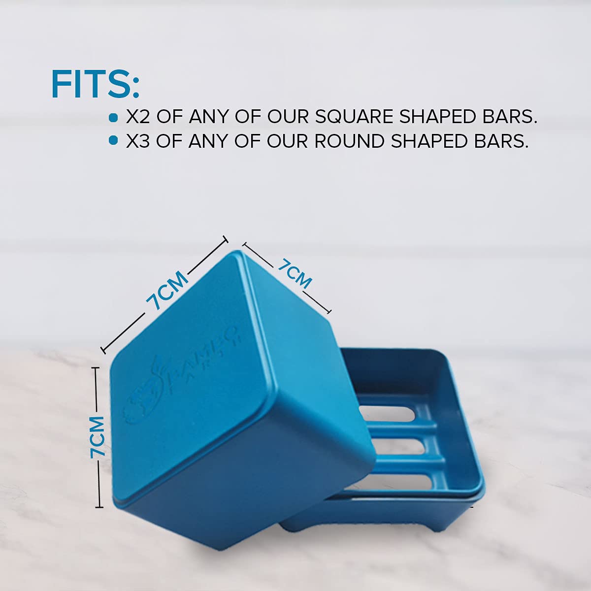 BAMBOEARTH Natural Bamboo Shower Soap Dish Holder - Eco-Friendly Storage for Shampoo, Conditioner & Body Bars - Plastic-Free, Zero Waste, Vegan - Extends Soap Life - Perfect for Bathroom, Spa & Eco-Conscious Homes (Blue)