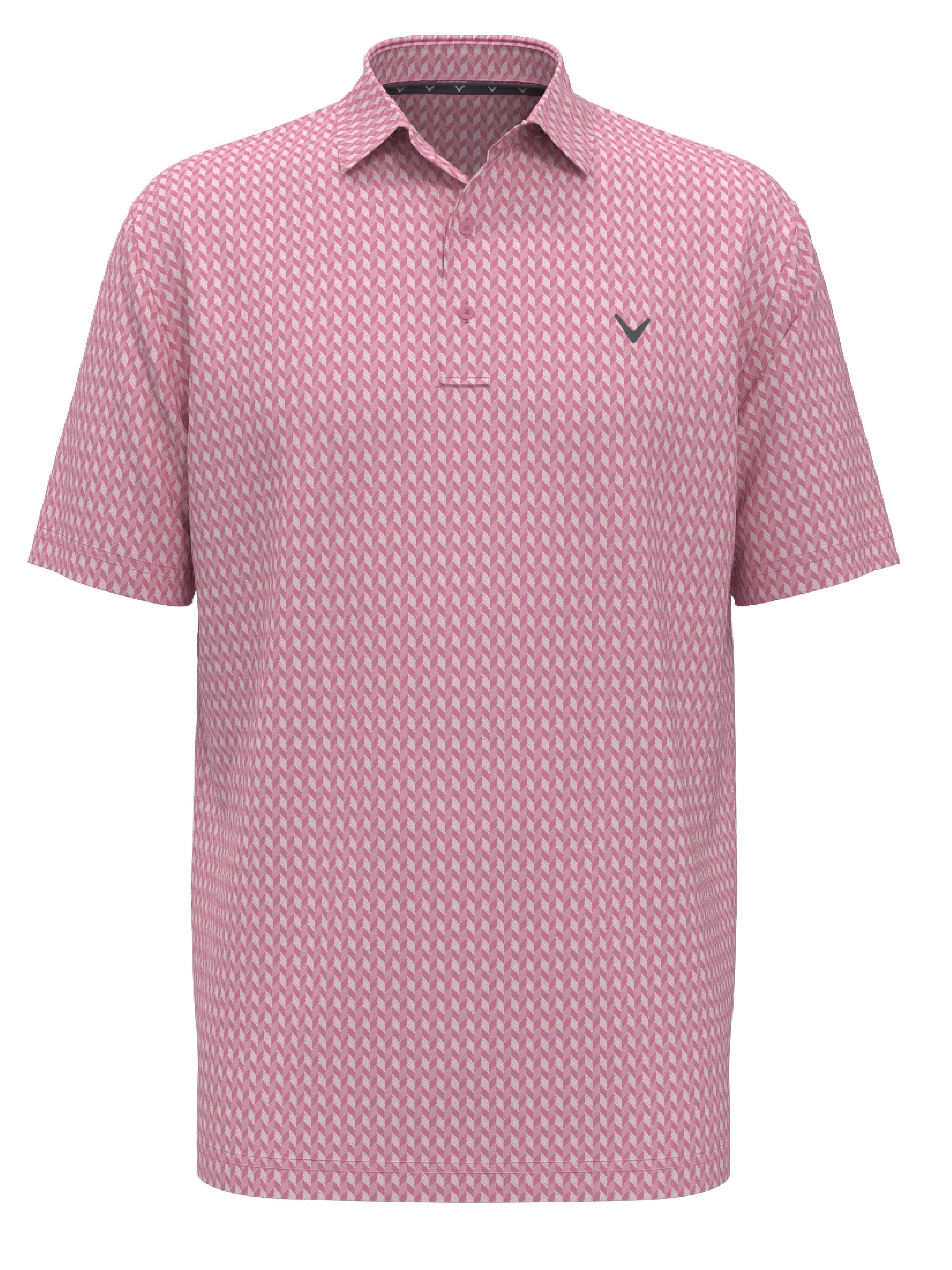 Men's Textured Chevron Geo Polo Shirt - Stylish Casual Wear for Work, Golf & Outdoor Activities