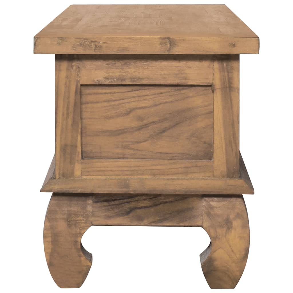 Rustic Solid Teak Wood TV Stand Entertainment Center - 43.3