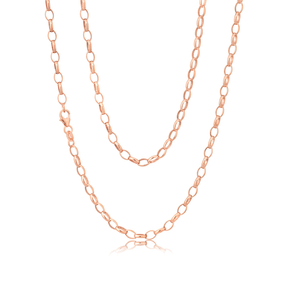 9ct Rose Gold Silver Filled 50cm Belcher Chain Necklace - Elegant Jewelry for Women, Perfect for Daily Wear, Gifts & Special Occasions