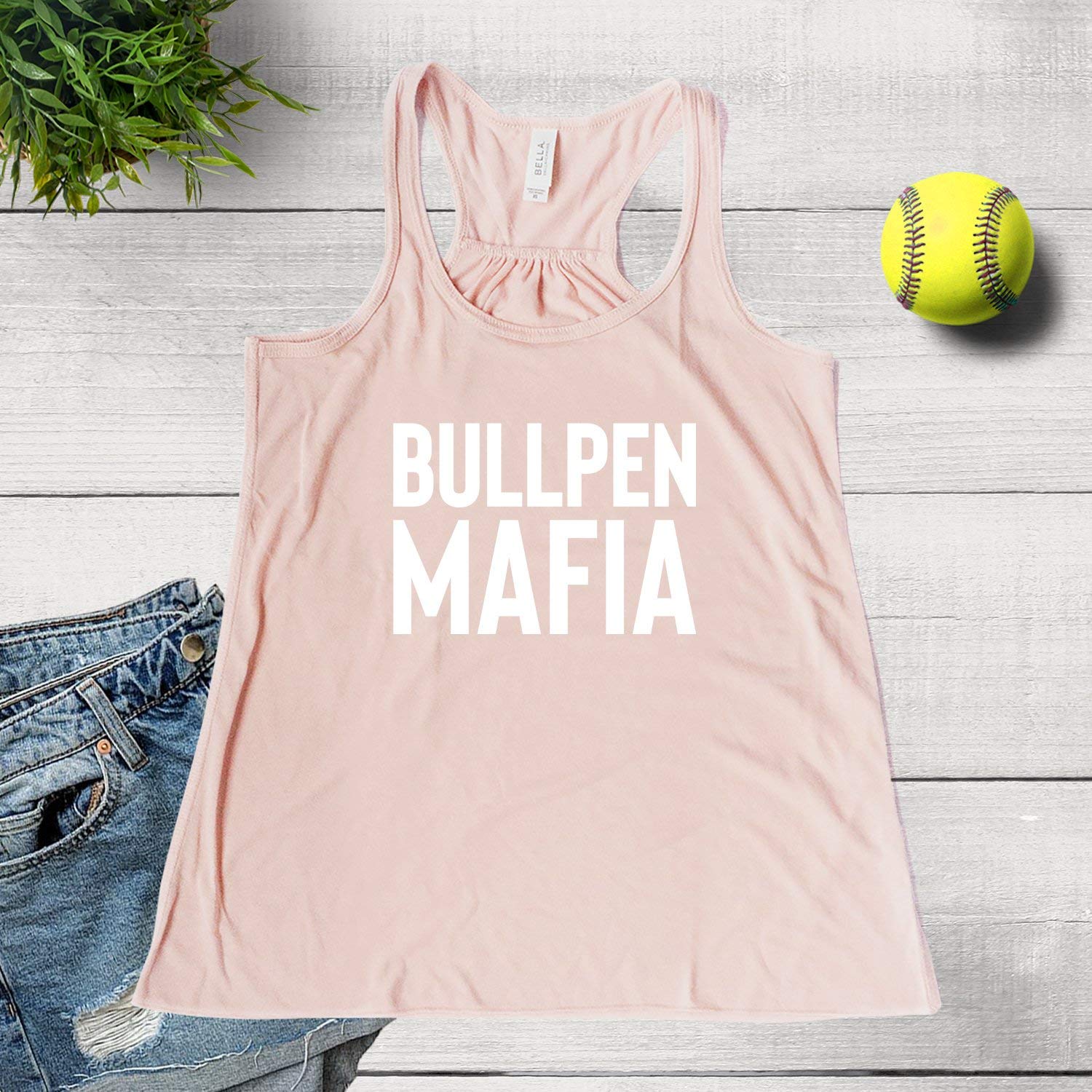 NanyCrafts Bullpen Mafia Women's Racerback Tank Top - Soft Breathable Workout Shirt for Gym, Yoga & Running - Trendy Athletic Tops for Women