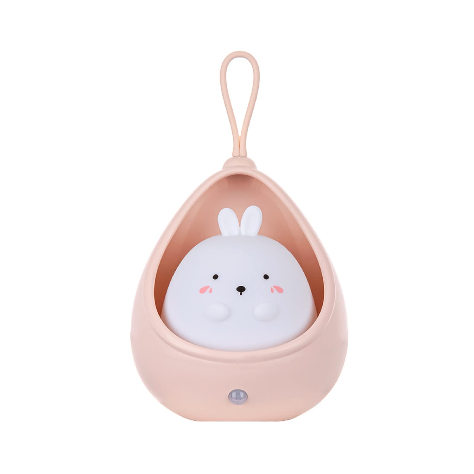 Adorable Cartoon Cat & Rabbit LED Night Light with Motion Sensor, USB Rechargeable, Soft Silicone - Perfect for Kids' Bedroom, Nursery, or as a Gift (Rabbit + Pink) | Creates Soothing Ambiance for Nighttime Feeding, Reading & Sleep Training