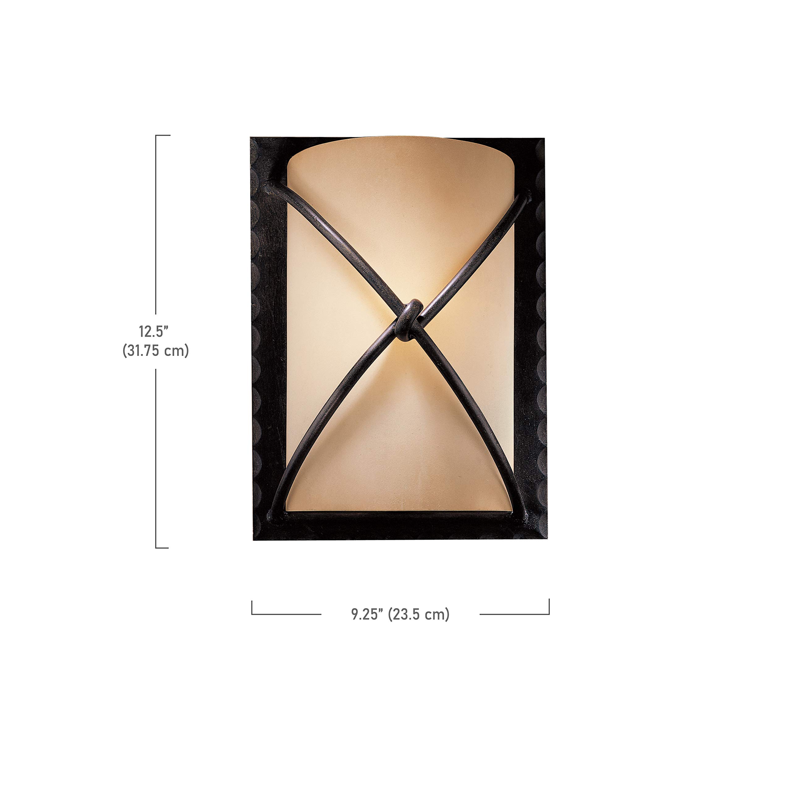 Minka Lavery Aspen II 1-Light Bronze Wall Sconce - 100W Damp Rated Bathroom Vanity Lighting Fixture with Glass Shade (Model 1972-138) - Perfect for Bathroom, Powder Room & Bedroom Ambient Lighting