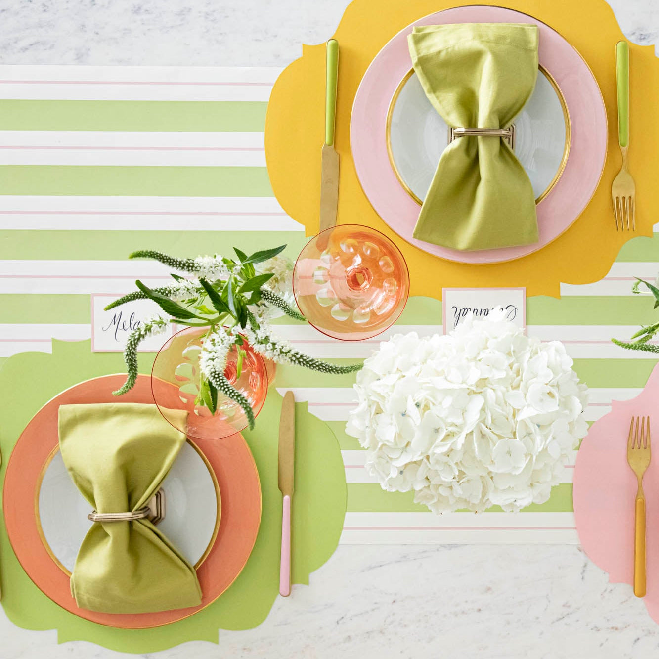 Bright Green French Frame Die Cut Placemat - Elegant Dining Table Decor for Parties, Weddings & Home Decor