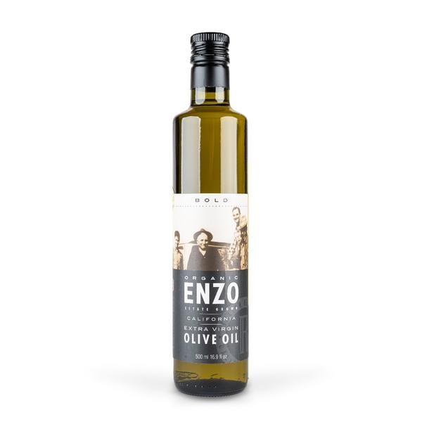 Enzo Organic Extra Virgin Olive Oil - Cold Pressed, Unrefined, Rich Flavor - Perfect for Cooking, Salad Dressing & Healthy Recipes