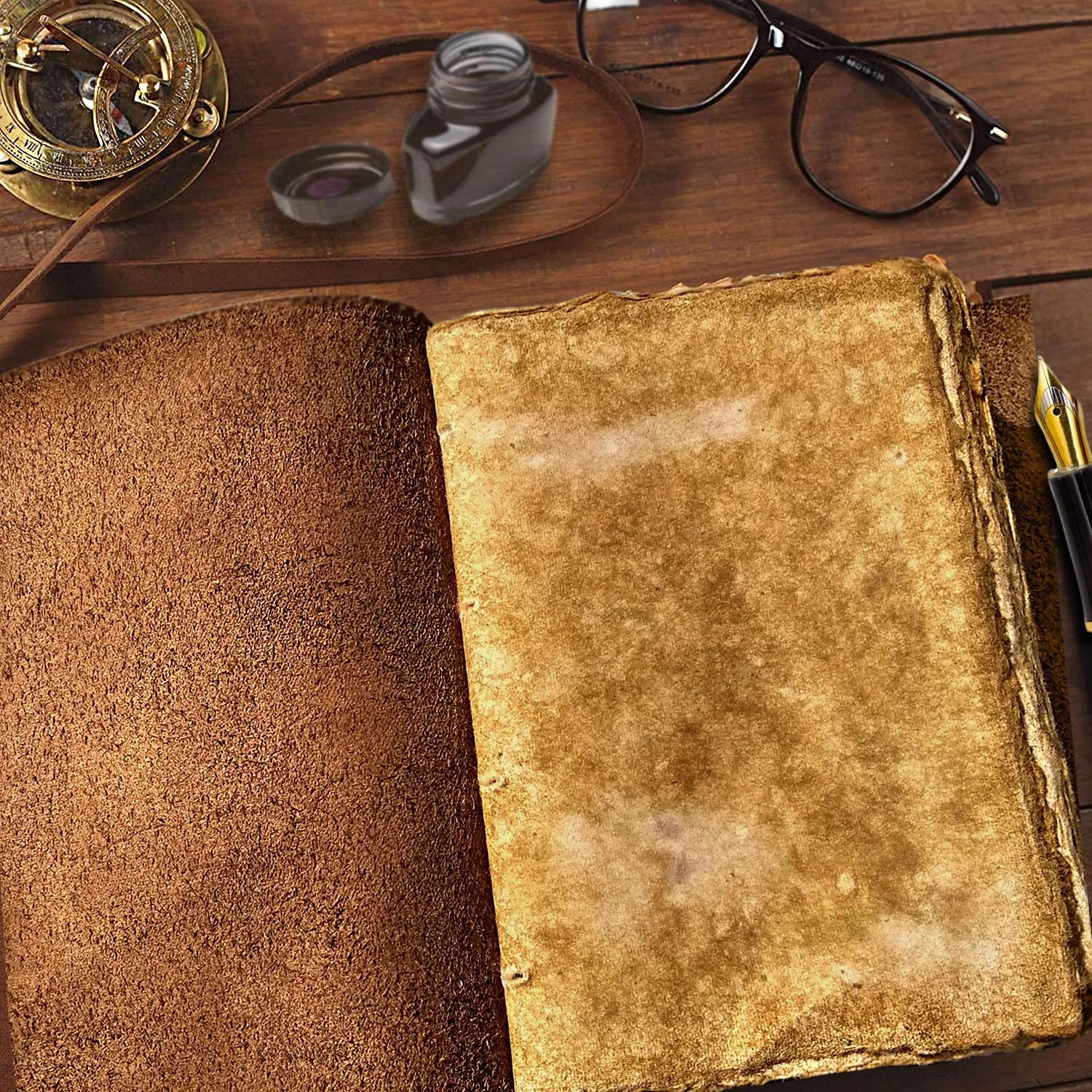Handmade Leather Bound Journal - Premium Writing Notebook for Men & Women - Perfect for Travel, Journaling & Note Taking