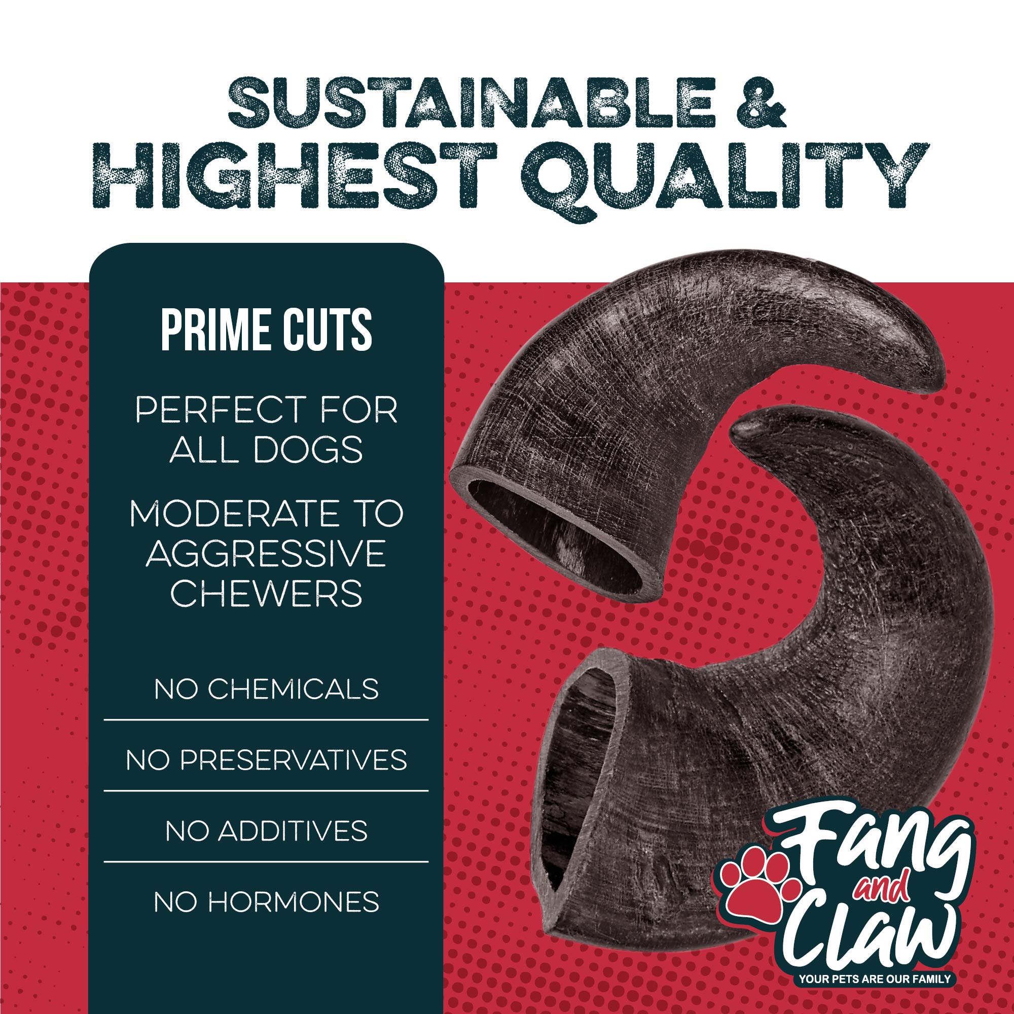 All-Natural Water Buffalo Horn Dog Chew 4 Pack (4