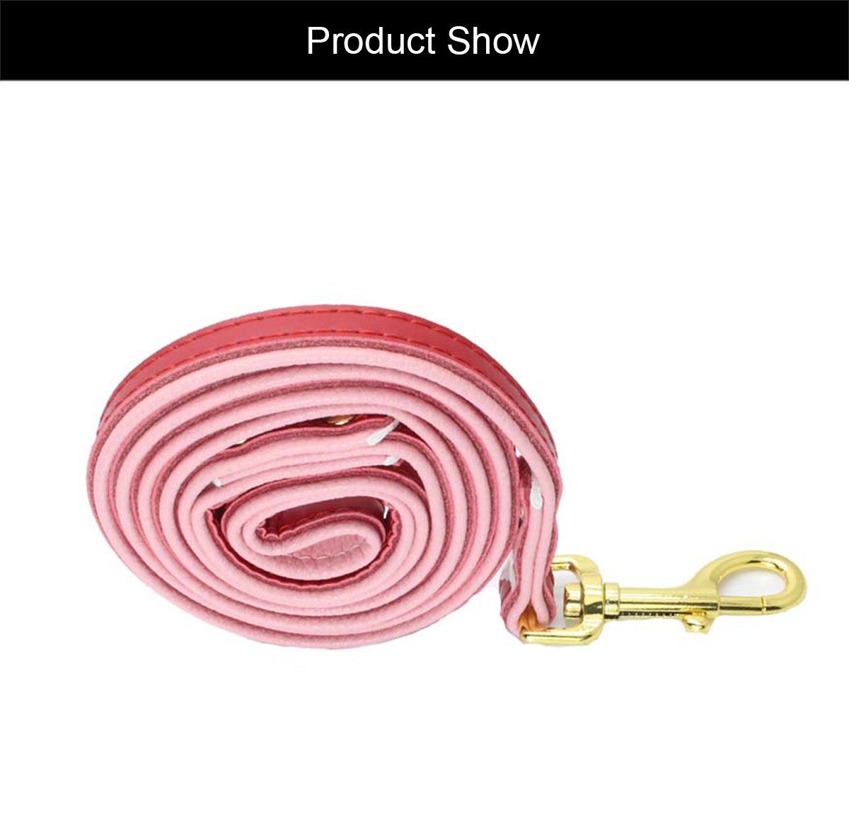Premium Soft Padded Dog Leash - Stylish Contrast Color Leather Dog Lead with Comfortable Handle (Red) - Perfect for Walking, Training & Outdoor Adventures with Your Pet