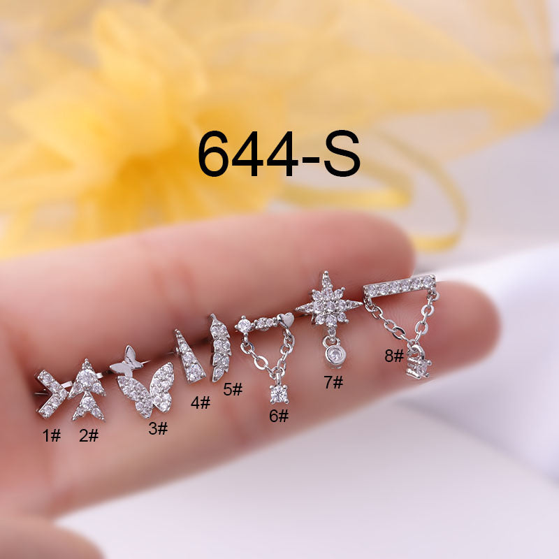 20G Star Floating Helix with Dangle Chain Earring - Trendy Cartilage Hoop Earrings for Women | Perfect for Parties, Date Nights & Everyday Wear (HSPJ644)