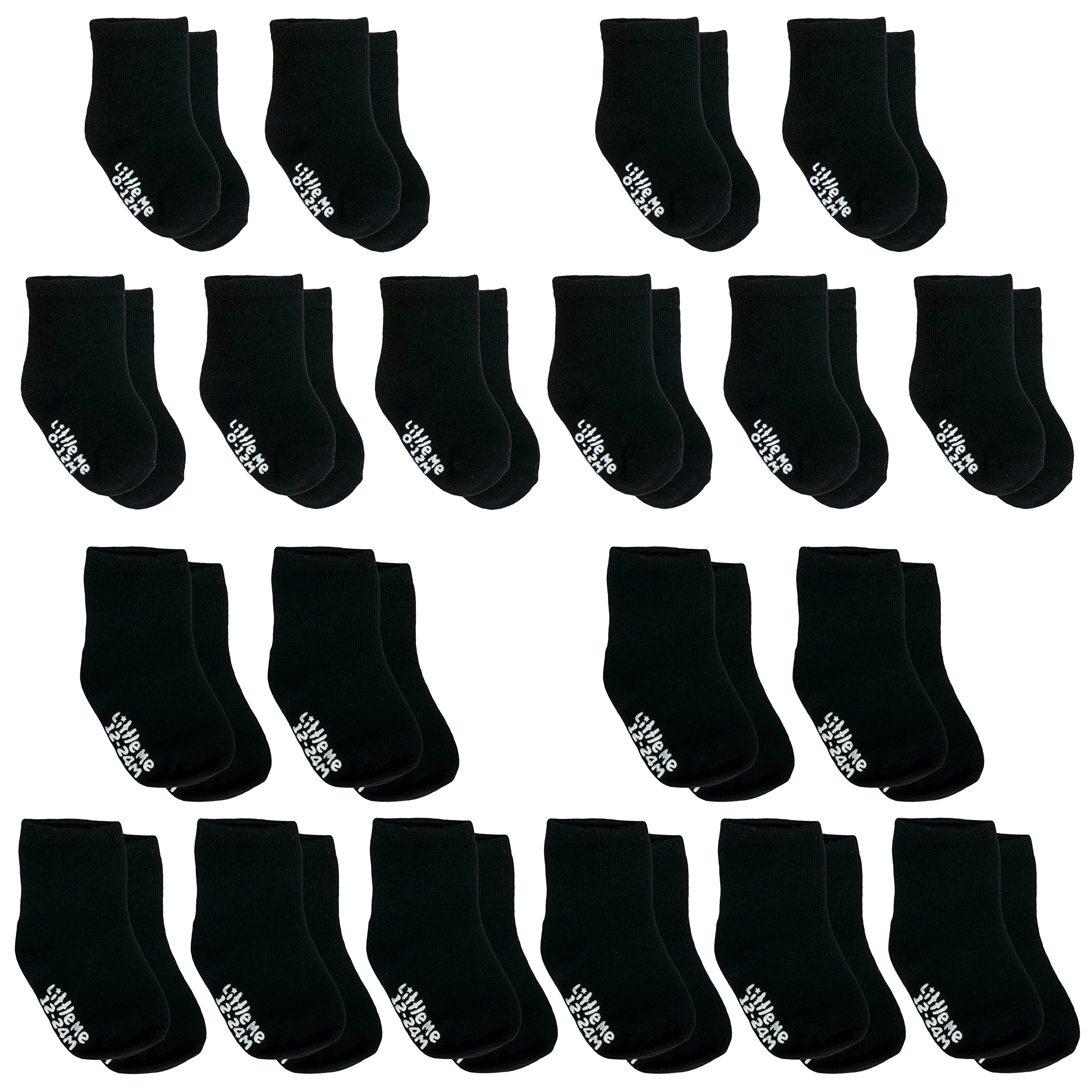 Little Me Unisex Baby Socks - Soft Cotton Newborn Infant & Toddler Socks (0-24 Months) for Boys & Girls - Perfect for Everyday Wear, Playtime & Gift Giving