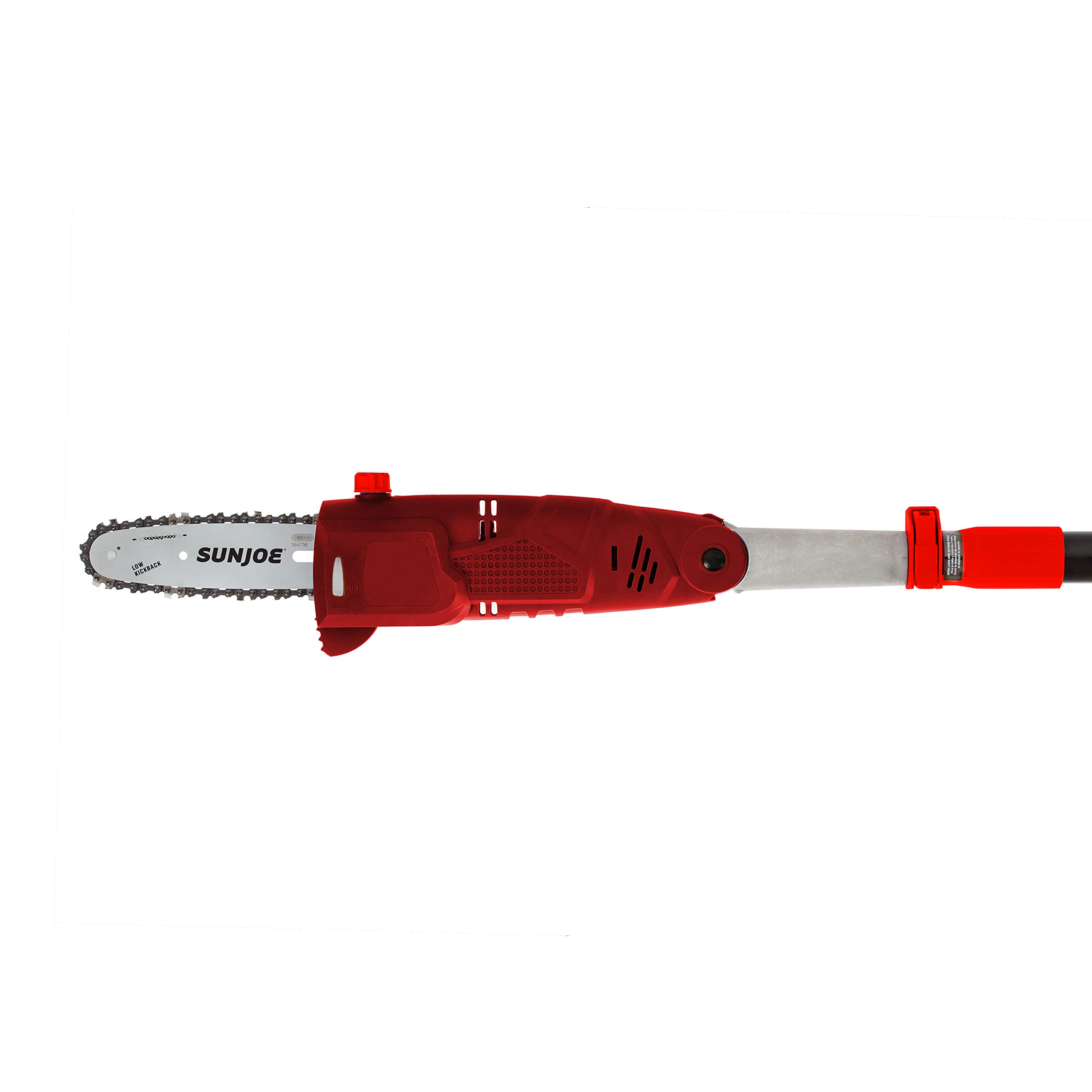 Sun Joe SWJ802E-RED 9 FT 6.5 Amp Electric Pole Chain Saw with Adjustable Head - Lightweight Tree Trimmer for Branches & High Limbs - Perfect for Yard Maintenance, Landscaping & DIY Tree Care (Red)