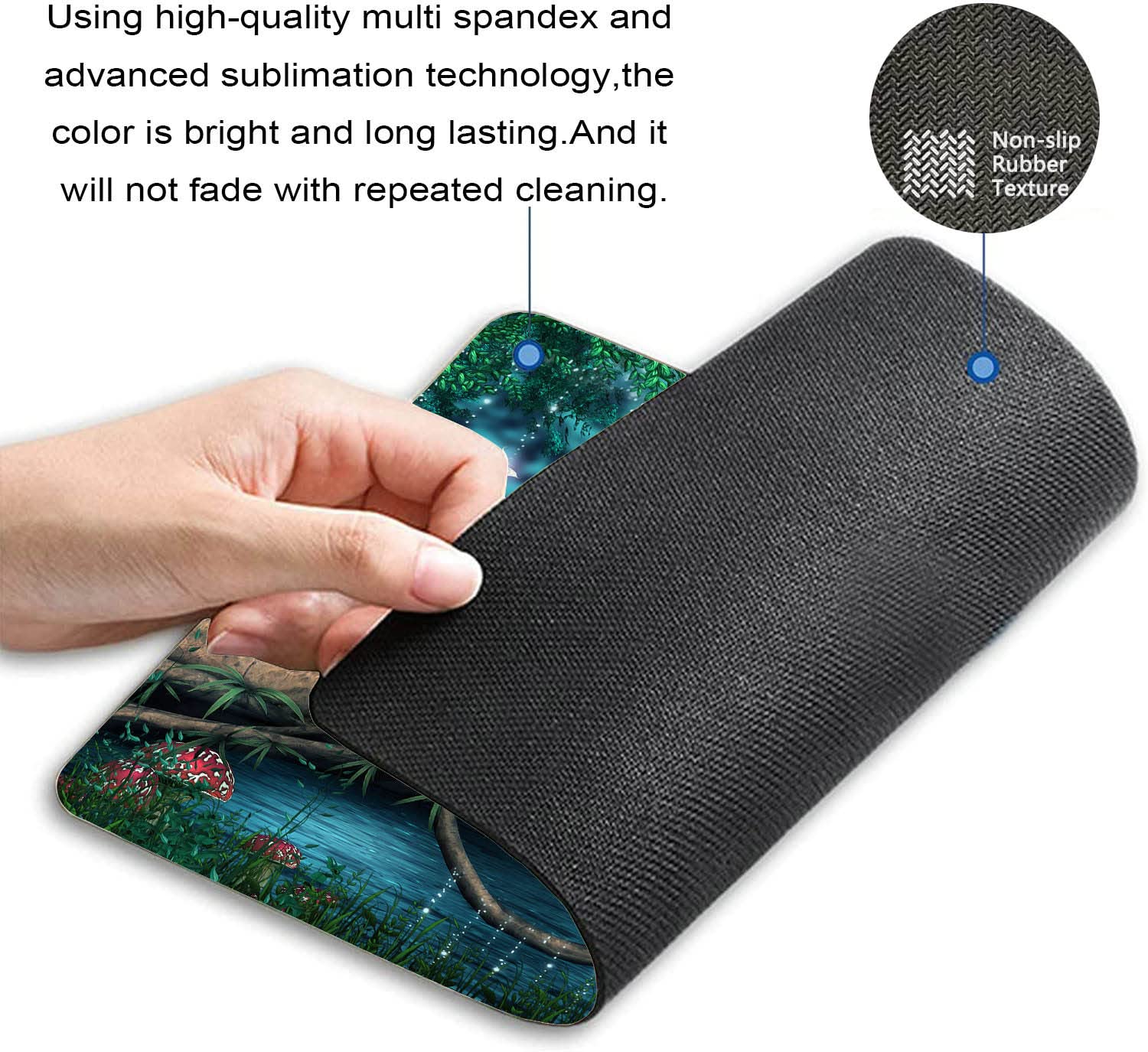 Enchanted Pond Mouse Pad - Washable Square Cloth Mousepad with Non-Slip Rubber Base for Office, Laptop & Wireless Mouse | Perfect for Gaming, Work & Home Office Desks