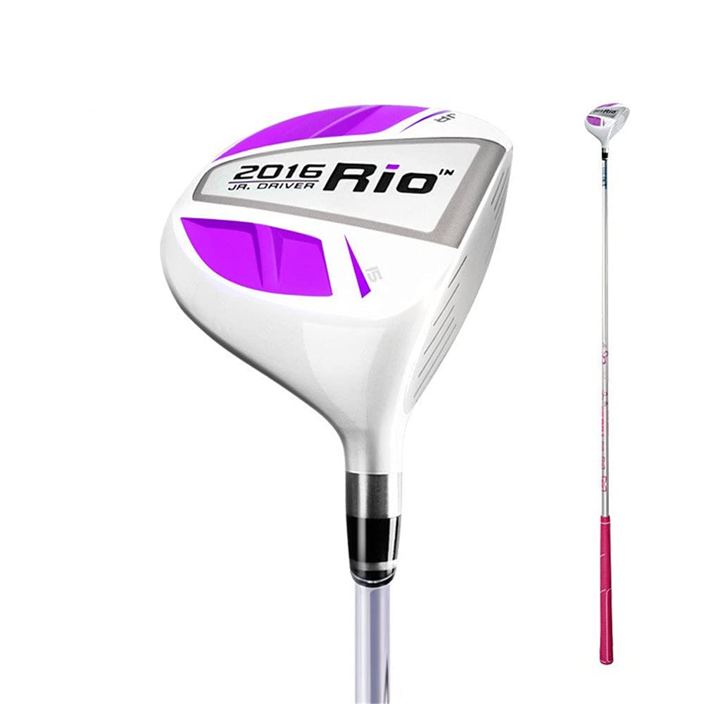 **Junior Golf Club Set for Kids Ages 3-12 - 32''-36'' Wood Driver & Putter for Boys & Girls (White & Pink, 34'' for 6-8Y) - Perfect for Backyard Practice, Driving Range & Junior Golf Tournaments**