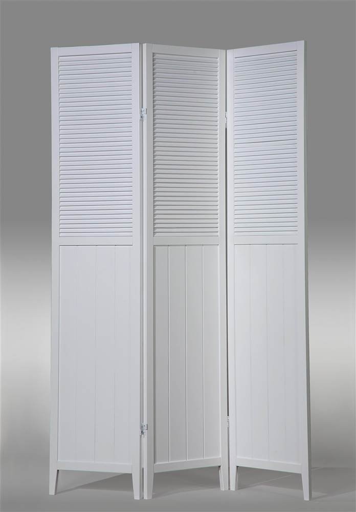 White 3-Panel Wood Room Divider Screen - Privacy Partition for Bedroom, Living Room & Office Decor