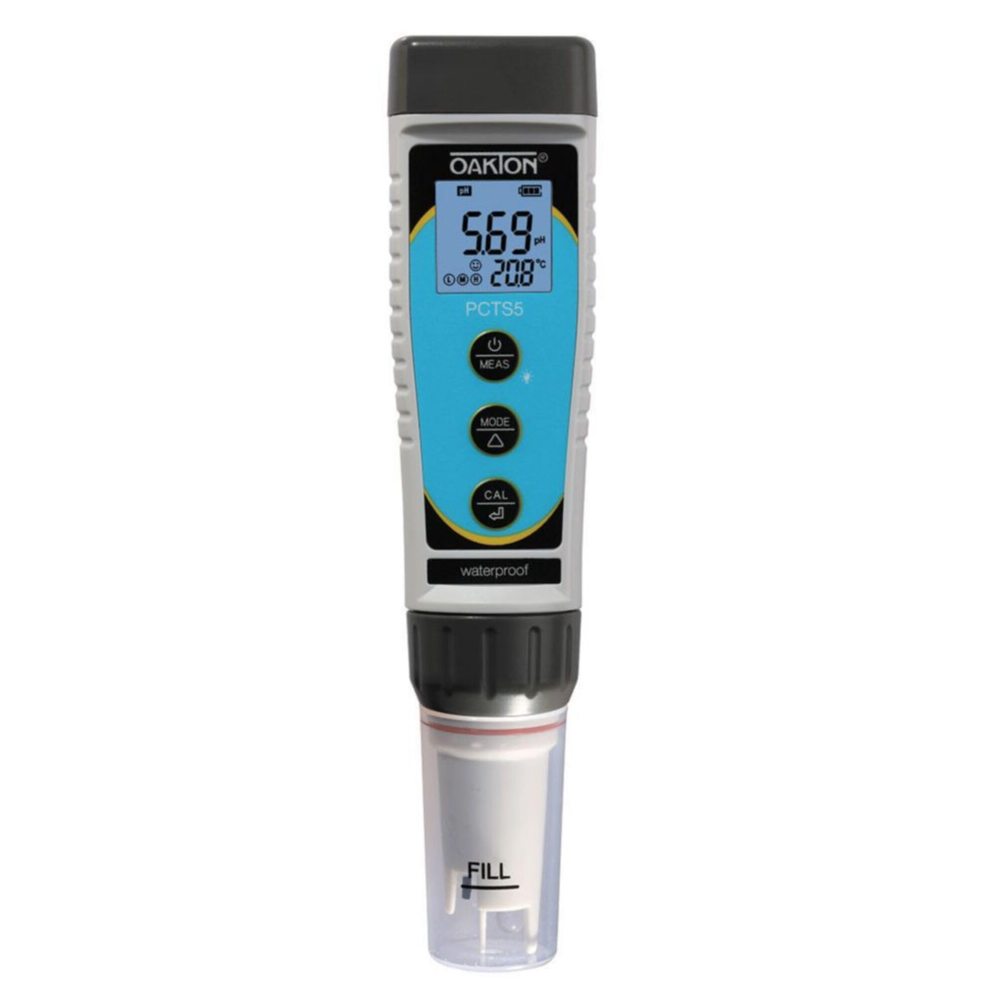 Oakton PCTSTestr 5 Waterproof Pocket Tester - pH, Conductivity, TDS, Salinity & Temperature Multiparameter Water Quality Meter | Ideal for Pool, Aquarium, Hydroponics & Environmental Testing