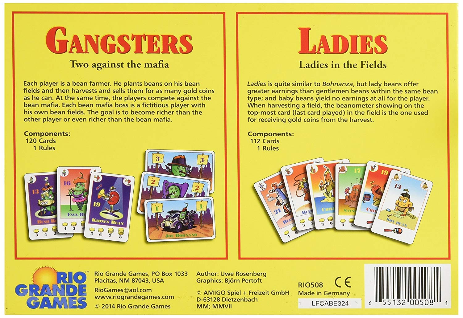 Bohnanza Ladies and Gangsters Card Game - Fun Family Party Board Game for Adults & Teens - Perfect for Game Nights, Parties & Social Gatherings