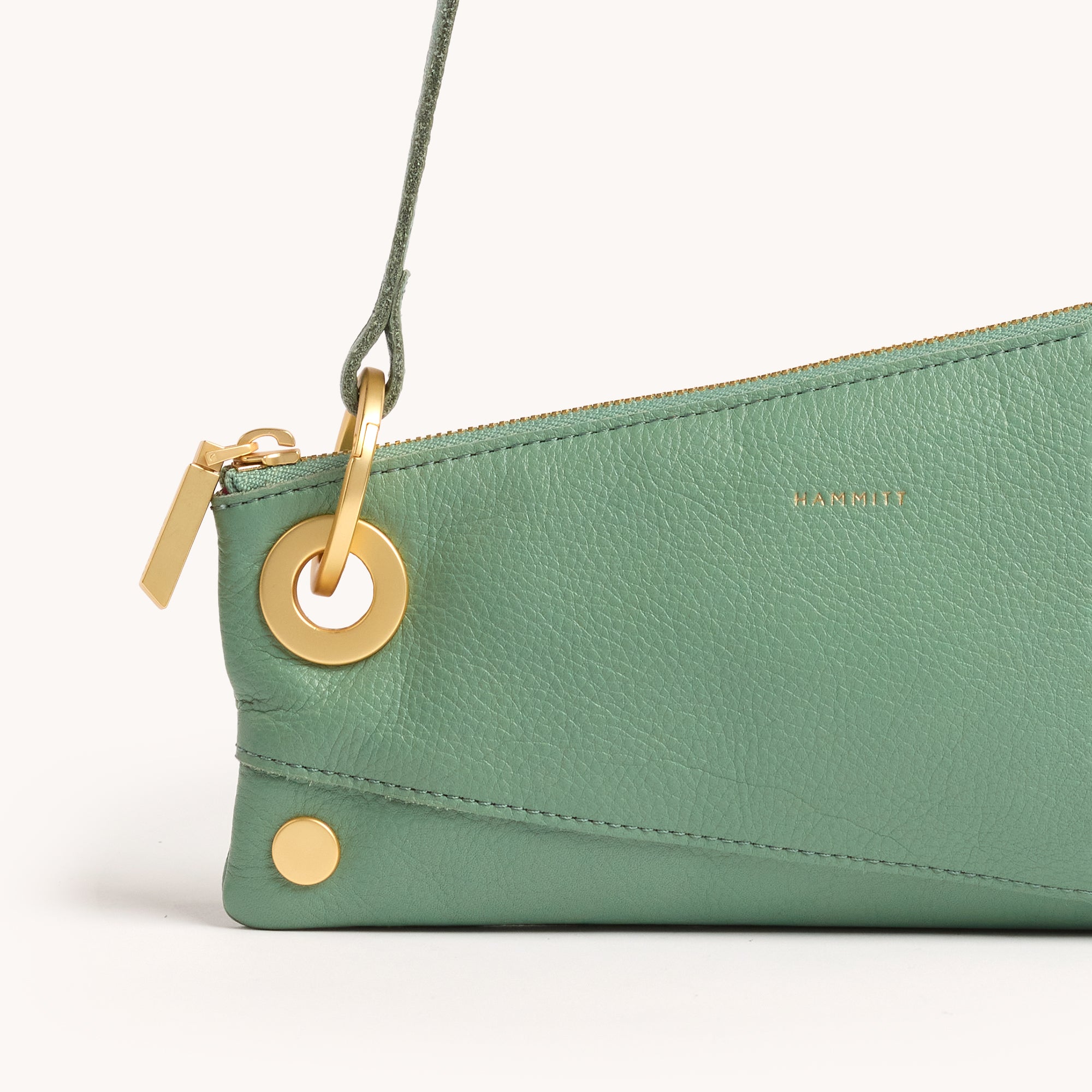 Nash Pochette Handbag - Artichoke Green & Brushed Gold Clutch for Women | Perfect for Evening Parties, Weddings & Special Events
