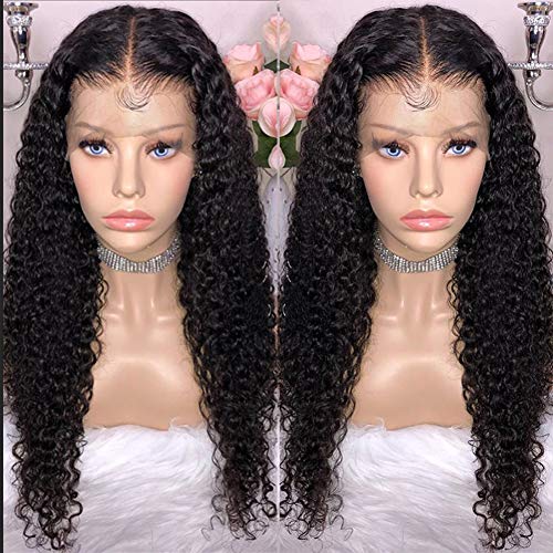 Wigleader 13x6 Lace Front Wig - 26 Inch Curly Human Hair Full Lace Wig with Pre Plucked Natural Hairline, 150% Density, Bleached Knots, Peruvian Remy Hair - Perfect for Daily Wear, Cosplay & Special Occasions
