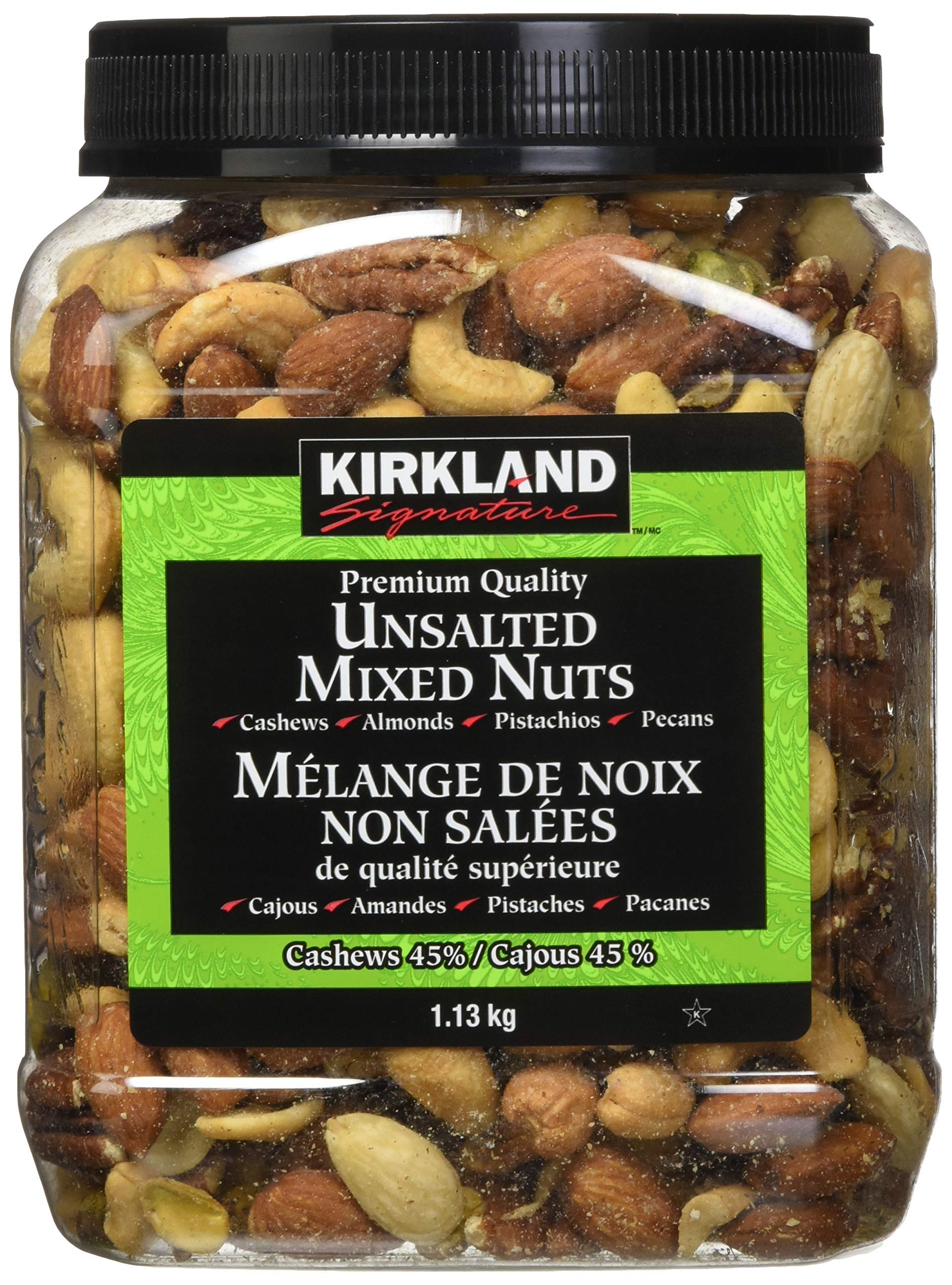 Kirkland Signature Extra Fancy Unsalted Mixed Nuts 2.5 LB (Pack of 4) - Premium Quality Almonds, Cashews, Pistachios & More - Perfect for Snacking, Baking & Healthy Gifts