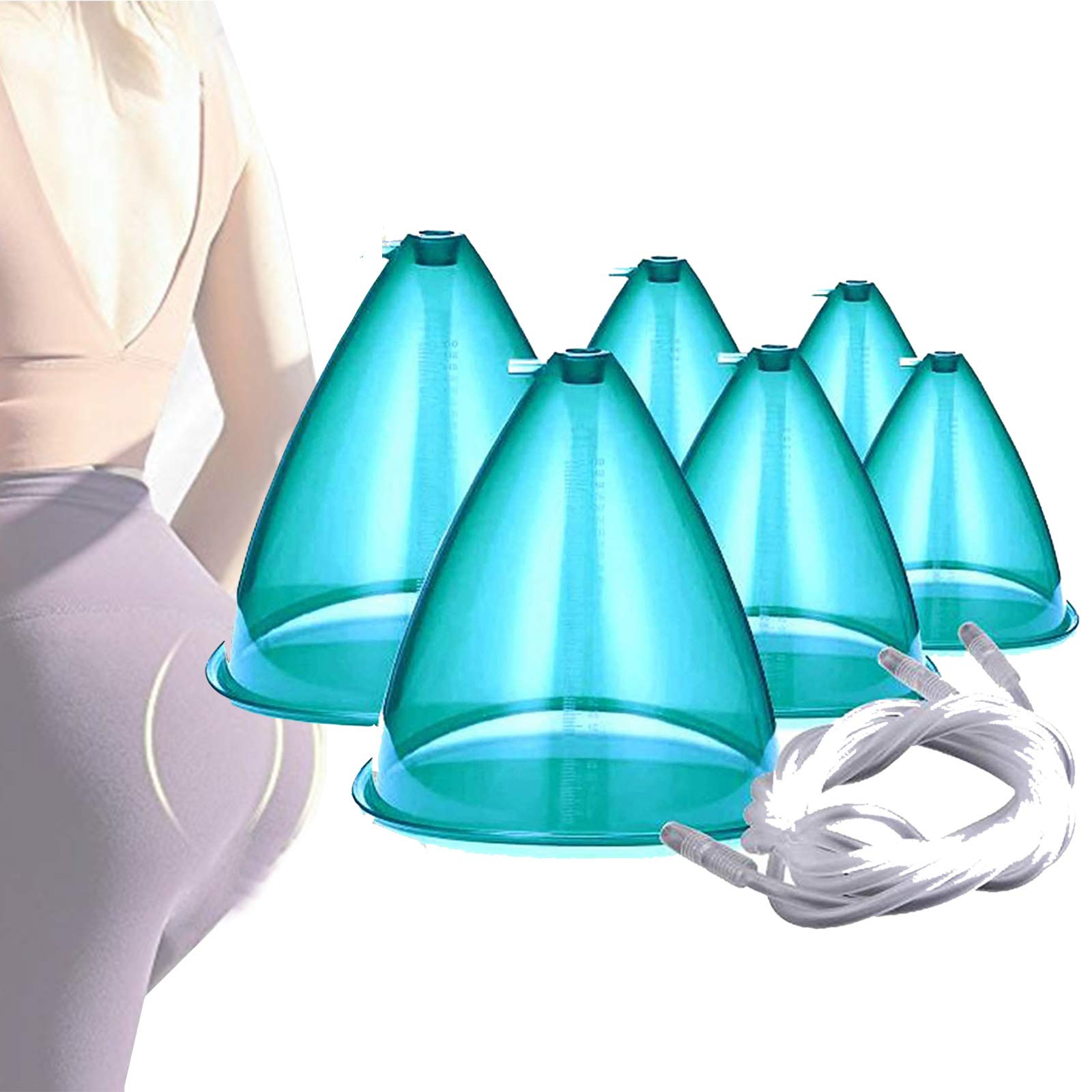 6pcs Vacuum Cupping Therapy Cups Set for Hip Lift, Body Massage & Buttocks Enhancement – Professional Cupping Machine Accessories for Women | Home Spa, Pain Relief & Beauty Treatment