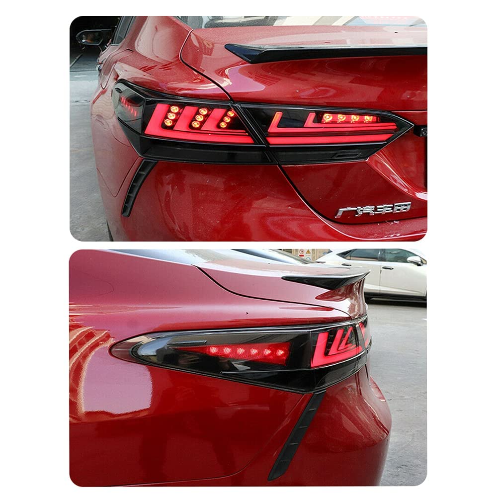 2018-2023 Toyota Camry LED Tail Lights - DRL Brake Turn Signal Assembly with Start Up Animation (Clear) - Perfect for Night Driving & Custom Car Upgrades