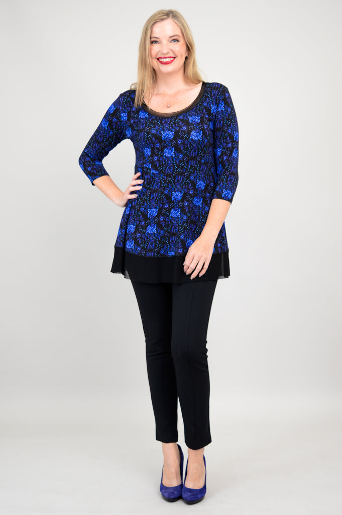 Flora Top - Rosemary & Bamboo Print Women's Blouse | Final Sale | Perfect for Casual Outings, Office Wear & Summer Fashion